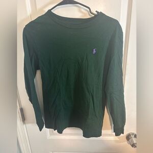 Polo by Ralph Lauren Green long sleeve tee boys size 10/12 EUC